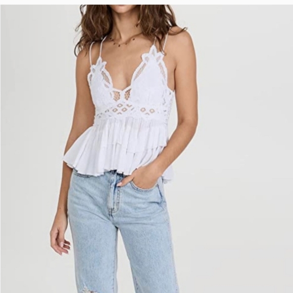 New Free People White lace top Adella - Picture 4 of 9